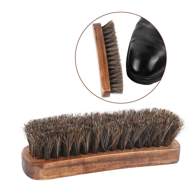 Horsehair Shoe brush Shoe Wooden brush Horse&#39;s mane Brush Suede shoes Cleaning brush Dust Brush shoe brush goods in stock