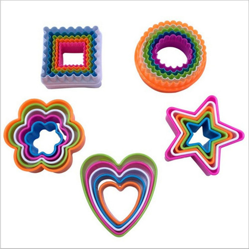 Baking color 5-6 piece set, plastic biscuit mold, mousse ring, vegetable cutter, cookie, cake mold