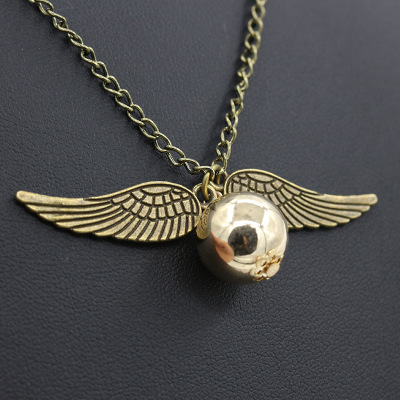 Harry Potter and Deathly Hallows Necklace Angel Wing Necklace Clavicle Chain Wholesale