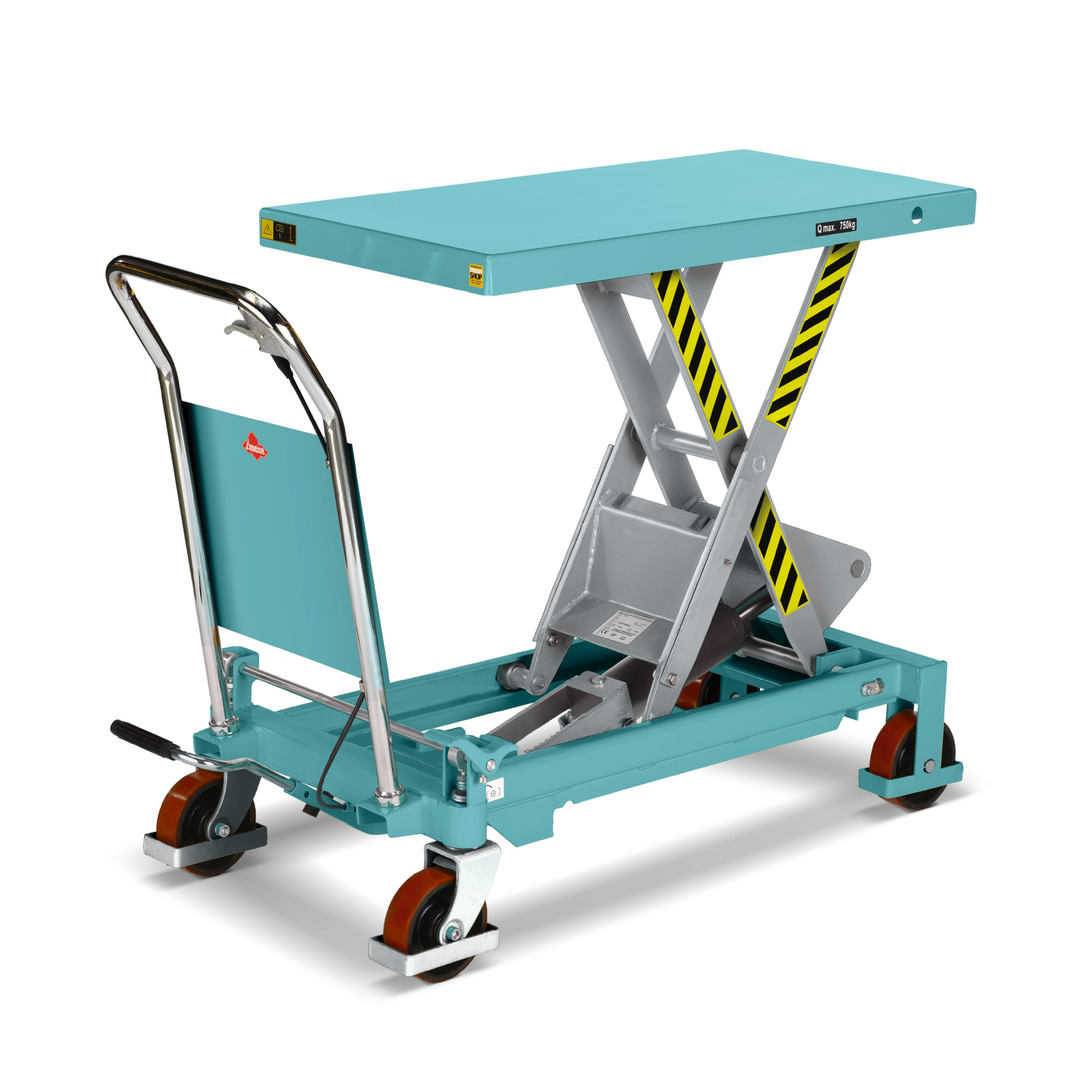 德国亚迈狮 剪式升降平台车 移动折叠升降台车 载重500kg|ms