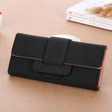 欧美热销钱包 长款三折时尚女式搭扣钱包 荔枝纹手拿包 6色现货