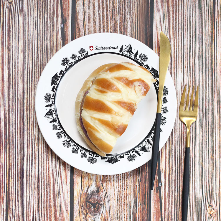 外贸出口瑞士风土人情陶瓷盘简约早餐牛排盘托盘意大利盘家居