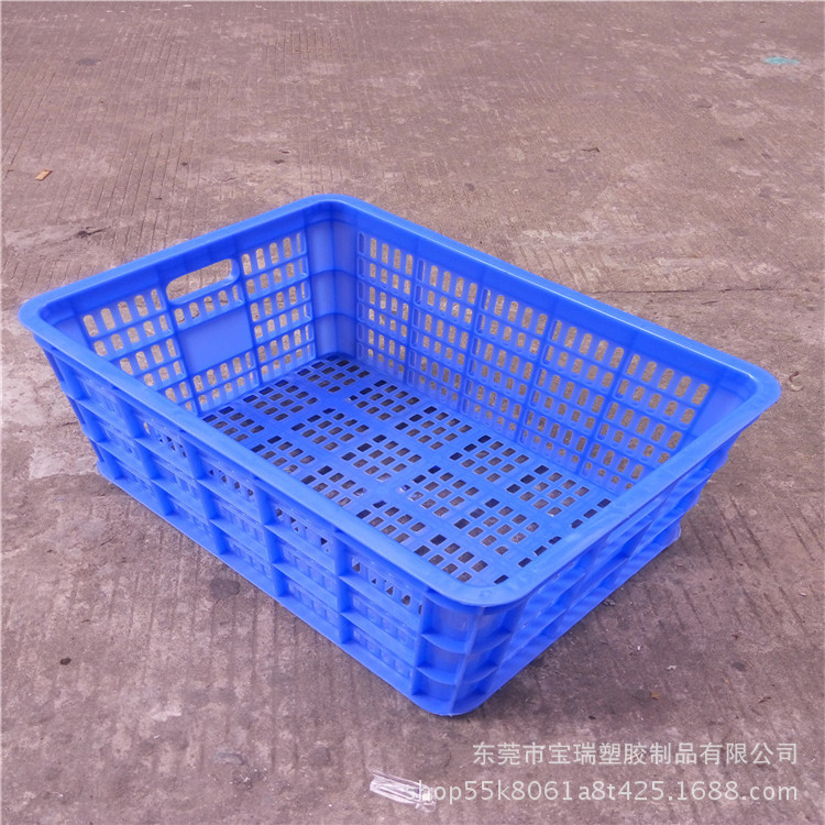 东莞塑胶PE塑料萝 供应白色蓝色车间周转萝带铁耳 有孔箱萝