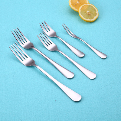 1010不锈钢叉子 甜品蛋糕水果叉 可定制西餐餐具牛排二齿小叉子|ru