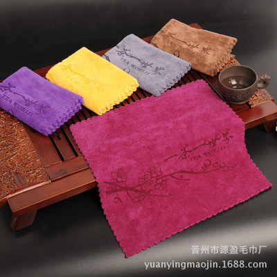 批发茶巾细纤维棉麻印花茶韵茶巾吸水加厚定制割绒茶桌小茶布|ru