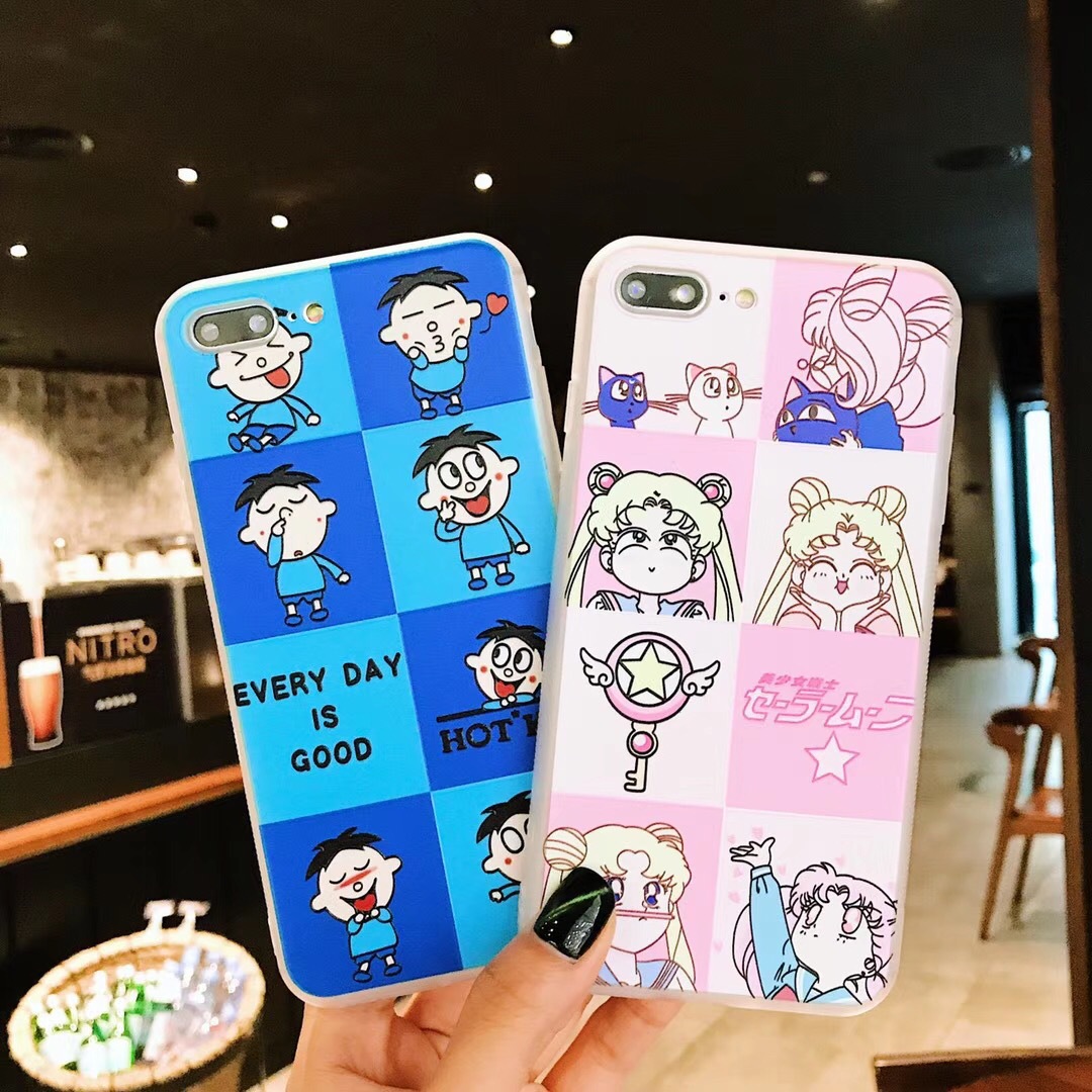 可爱卡通小丸子苹果X手机壳小新iphone6sp/7plus/8情侣全包防滑摔