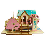 Деревянная трехмерная головоломка с лазером, домик, интеллектуальная игрушка, конструктор, DIY, 3D