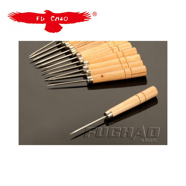 木柄锥子\千枚通\定位钻 办公锥子 钻孔器 透明漆