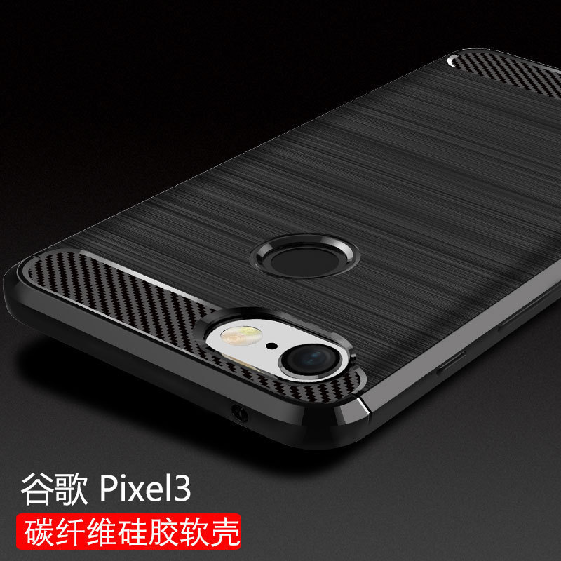 For Google Pixel3 Mobile Phone Case Google Pixel3 Protective Case Carbon Fiber Brushed TPU Anti-drop Case