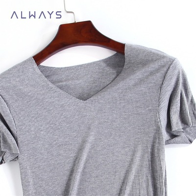 春夏季新款男装T恤欧美螺纹短袖男士打底衫 无痕短袖T恤上衣|ms