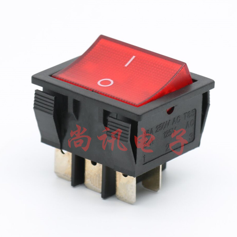 一开三控船型开关三路通开通关船形开关三相六脚九脚两档29*31MM