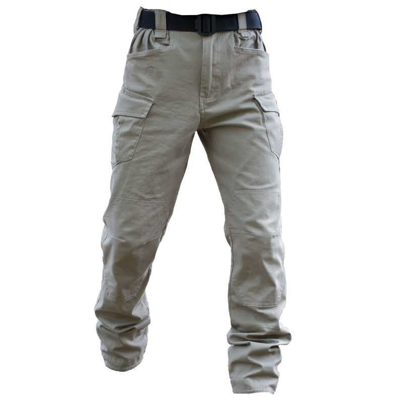 Pantalones tácticos de fan del ejército para hombres de verano algodón elástico al aire libre transpirable y resistente al desgaste de bolsillo de herramientas pantalones de entrenamiento