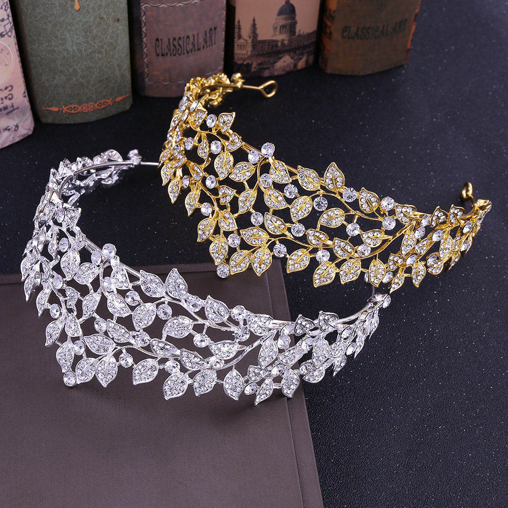 Rhinestones Inlay Material 1 Piece Quantity Simple Style Leaf Alloy Inlay Rhinestones Crown 1 Piece