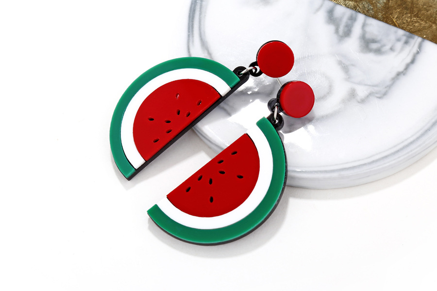 Nihaojewelry Schmuck Grohandel einfache Frucht Wassermelone Erdbeere Zitrone Kirsche Ohrringepicture23