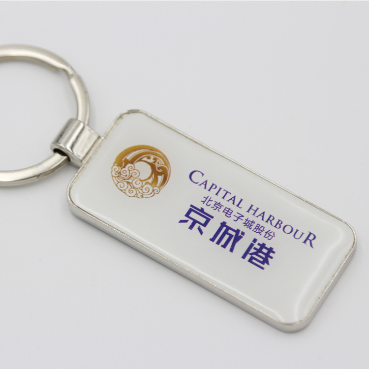 Impresión epoxi llavero publicidad regalo promocional llavero traje creativo metal colgante logotipo personalización
