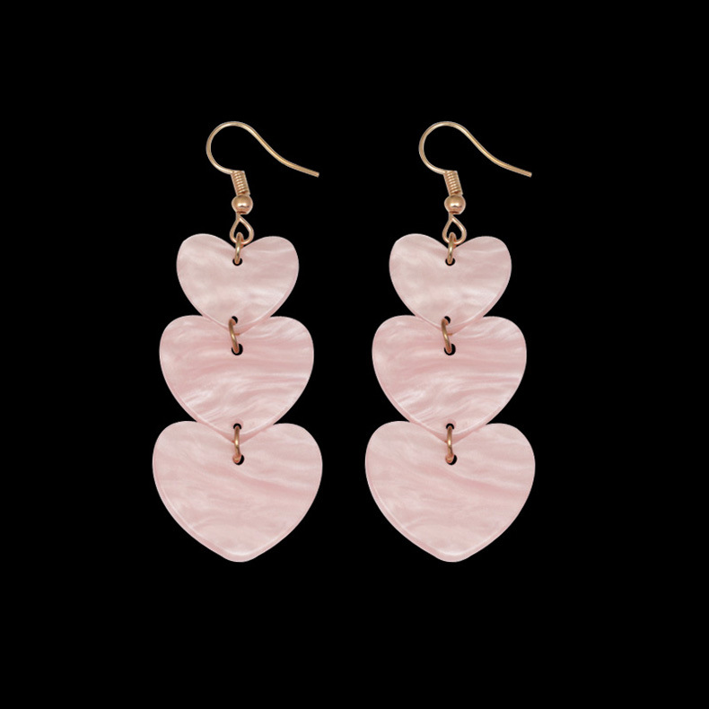 1 Pair Ig Style Sweet Heart Shape Alloy Shell Drop Earrings display picture 1