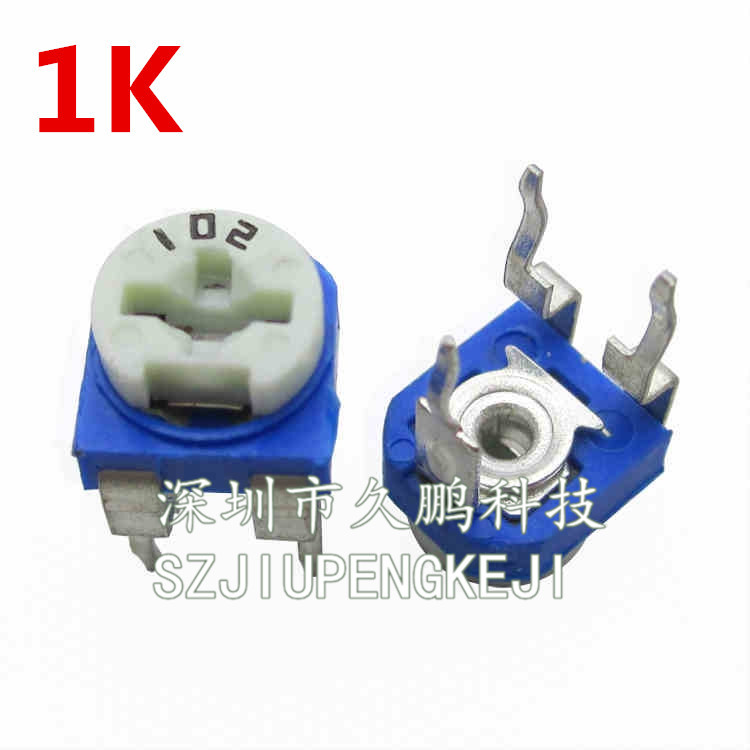 RM065-102 蓝白 兰白 可调电阻 1K 卧式 电位器 WH06-2 1K