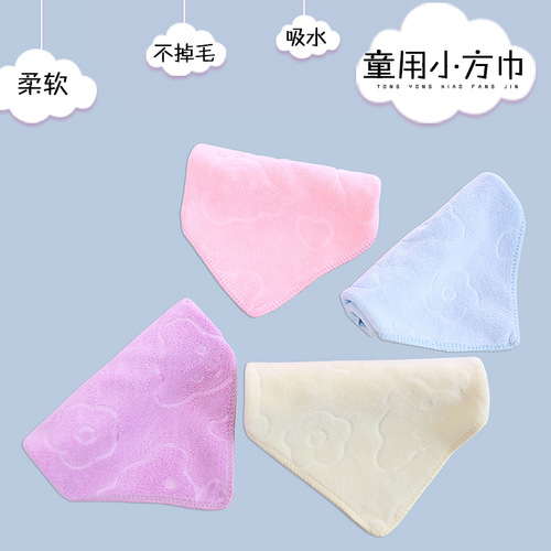 Superfine Fiber Towel 25X25 Soft Floral Gift Towel Kindergarten Small Square Towel Wholesale