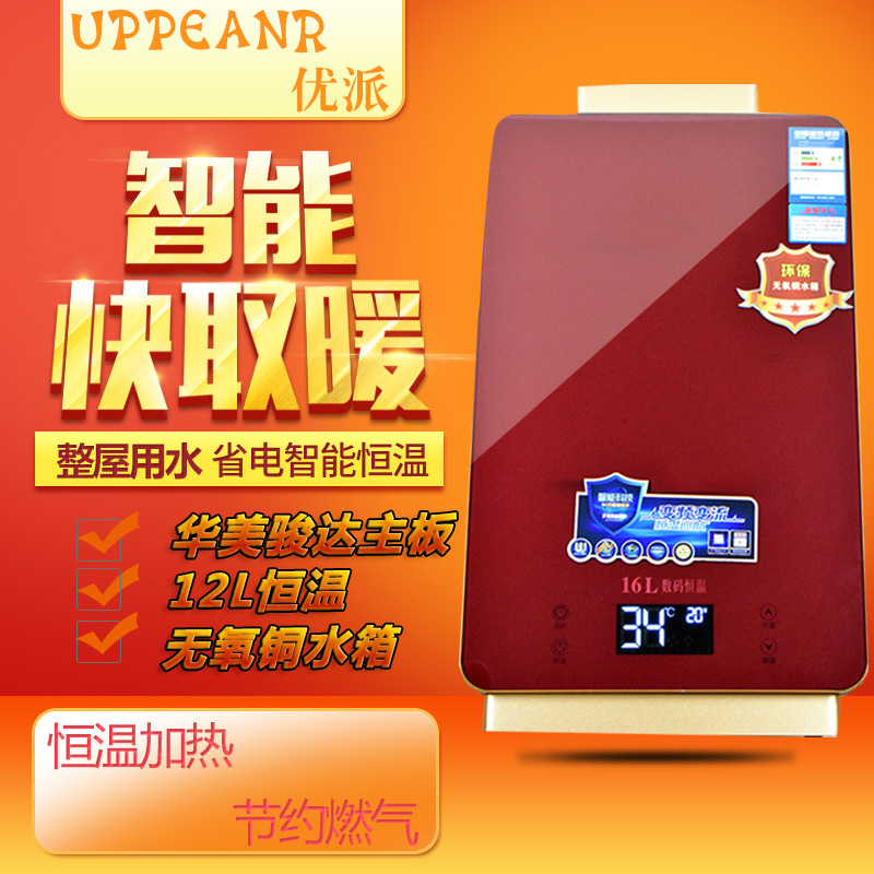 2018家用天燃气热水器 天然气12L16升速热智能恒温强排燃气热水器