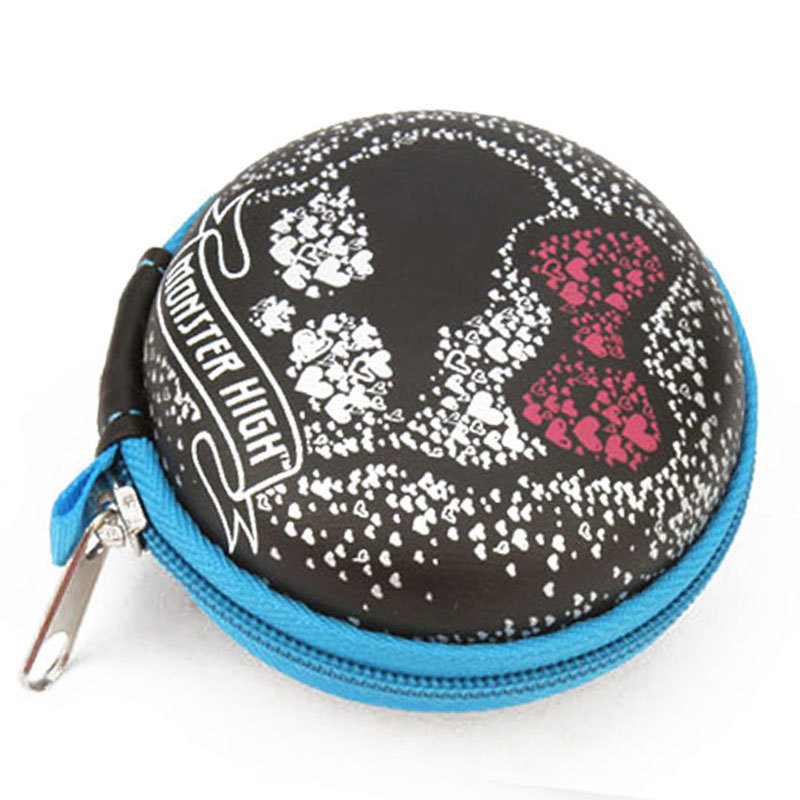 PU圆形耳机盒  防水防震便携收纳包 多功能收纳包Earphone Case