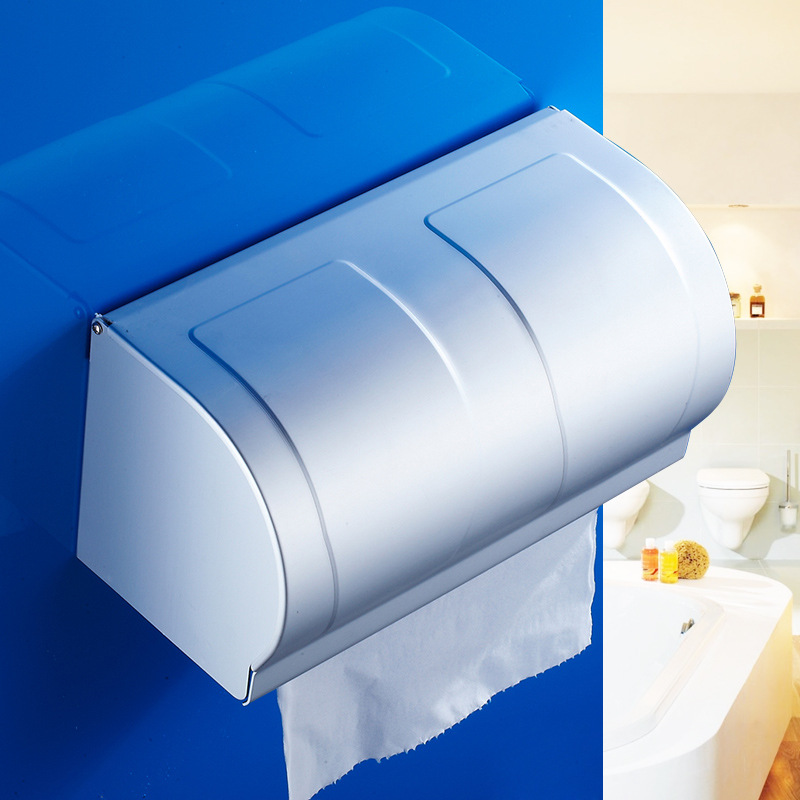 太空鋁紙巾盒衛浴廁紙盒帶煙灰缸免打孔卷紙收納置物架浴室紙巾盒