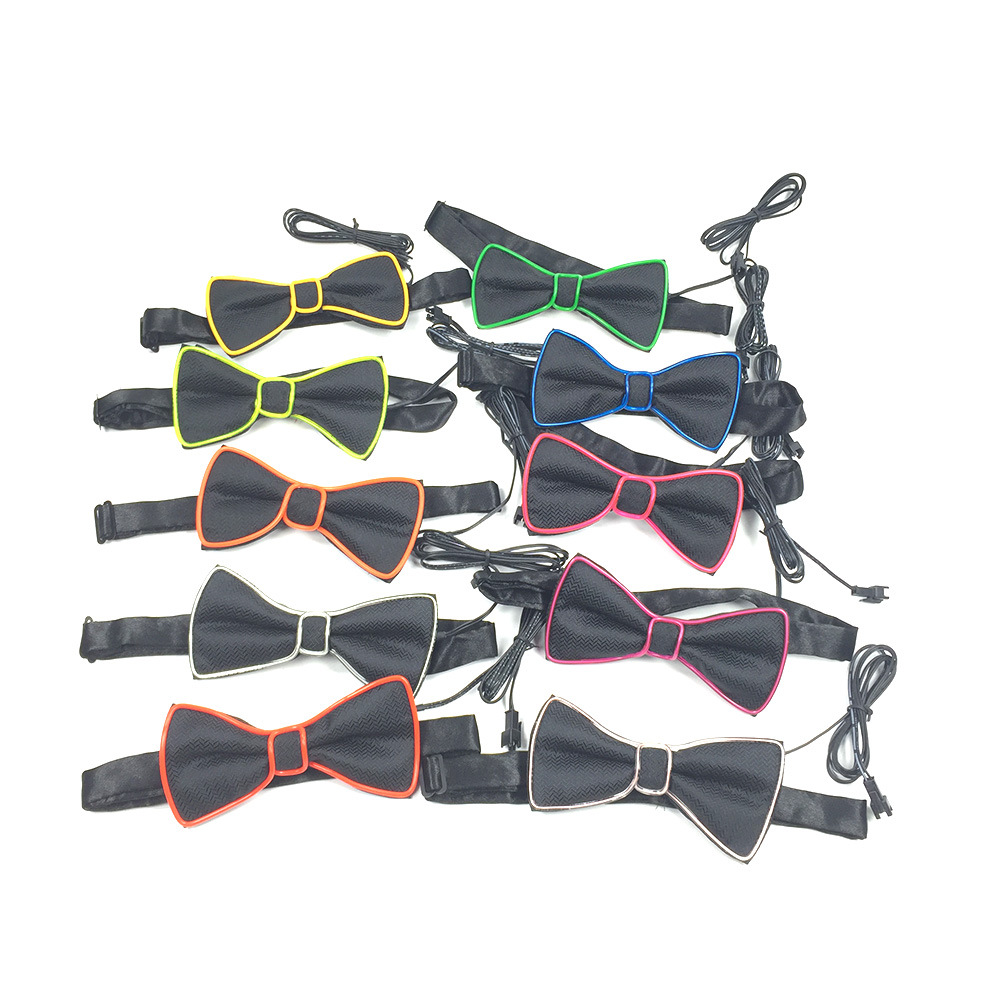 Nuevo LED luminoso pajarita el deshuesado luminoso pajarita danza boda flash pajarita diez colores disponibles