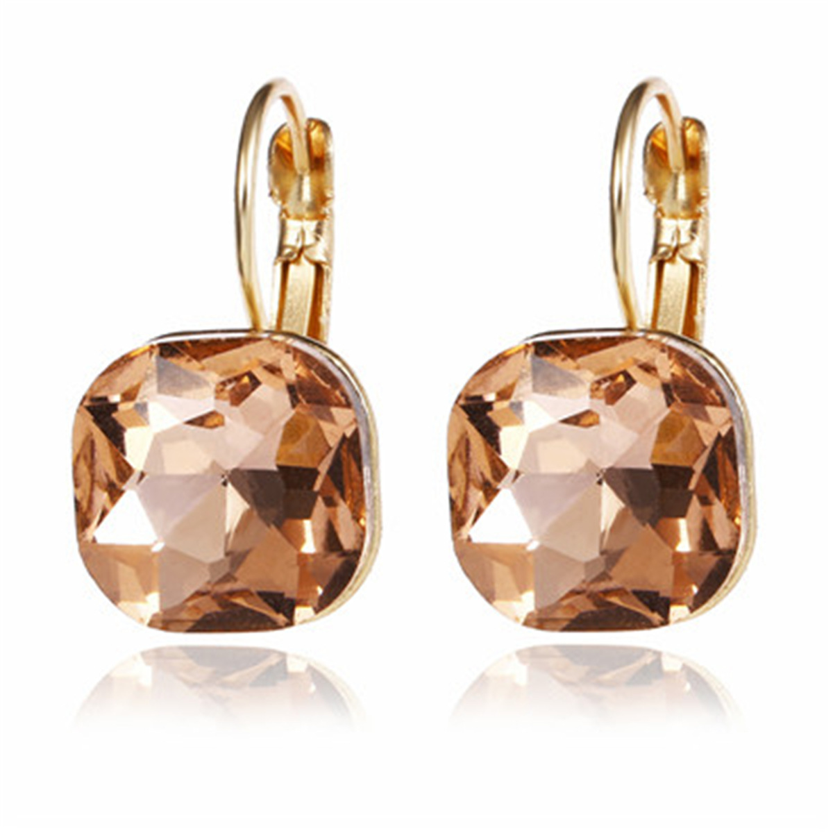 Micro-inlaid Square Diamond Earrings display picture 4