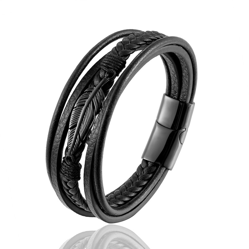 Angel Wings Leather Bracelet