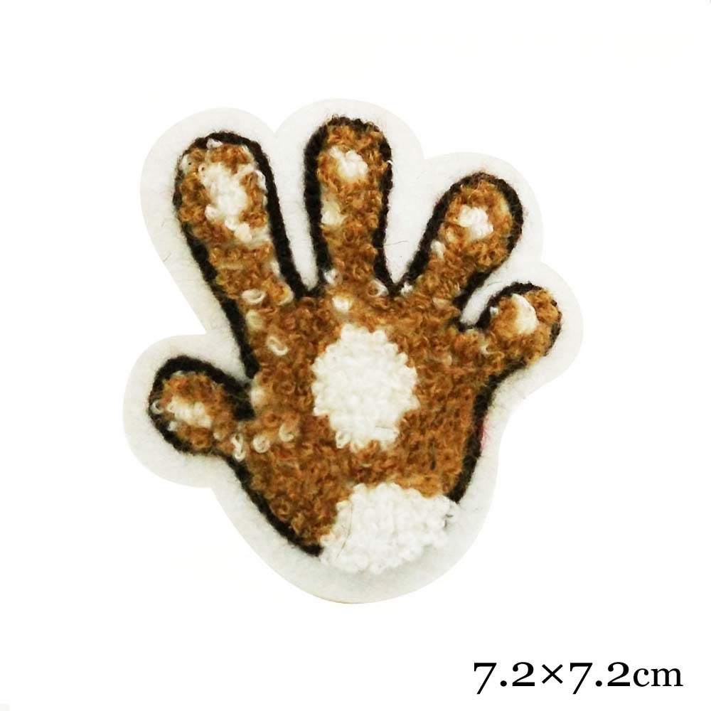 厂家直供 手掌毛巾绣布贴 卡通刺绣章 背包装饰品配件辅料可订做