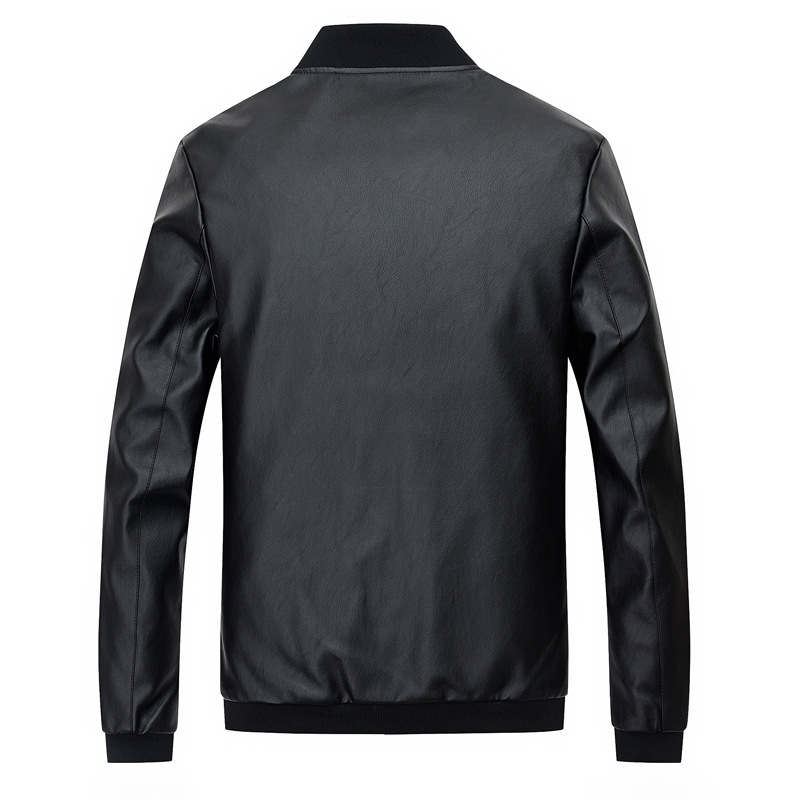 Men's new fashionable slim fit trend leather jacket motorcycle regular faux leather jacket jacket_voghion.com