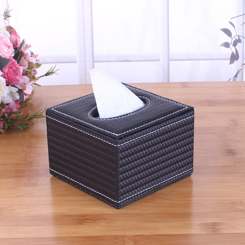 Square restaurant drink paper box gift manufacturer wholesale leather tissue box creative car logo advertising