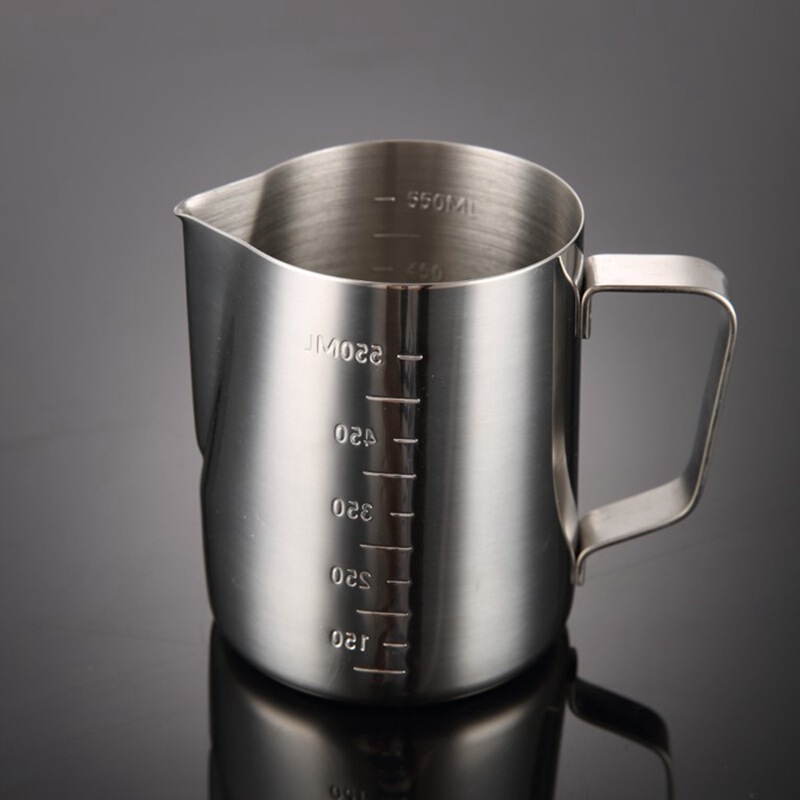 Thickened stainless steel pointed mouth Flower Cup with scale measuring cup flower cylinder playing milk bubble pot fancy coffee Thickened stainless steel pointed mouth Flower Cup with scale measuring cup flower cylinder playing milk bubble pot fancy coffee