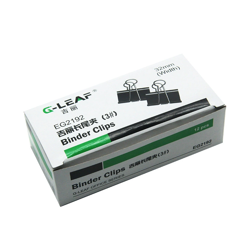 Gili Economy long tail clip black ticket metal clip office document 12 iron clip 12/box wholesale