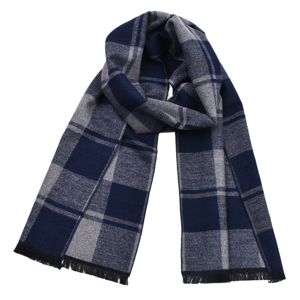 Bufanda larga y cálida de cachemira de imitación a cuadros a la moda para otoño/invierno de caballero 2018 para hombre_voghion.com