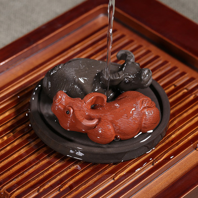 德利陶宜兴紫砂茶宠批发 精品摆件雕塑工艺品扭转乾坤礼牛|ms