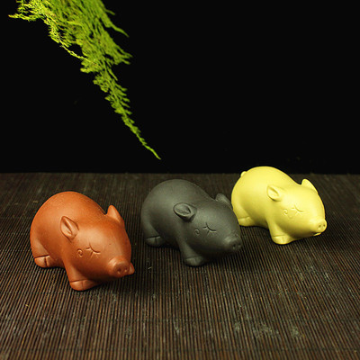 lovely Piggy Mini Tea Play tea set originality Cinnabar Tea darling Decoration tea tray Lucky Tea ceremony a decoration wholesale