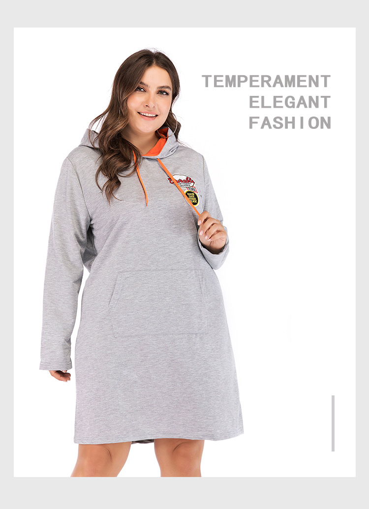 spring and autumn fashion casual hooded loose long-sleeved dress  NSJR17191