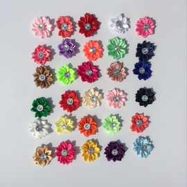 现货3.5CM镶钻多角花 丝带花 涤纶尖角加钻手工花 服装发饰装饰花