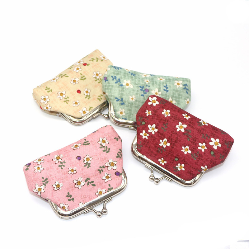 Mini coin purse women's fabric buckle coin bag cute small wallet 3 inch clip bag shop small gift wholesale