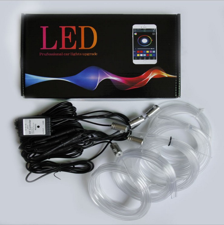 Car led light guide atmosphere light colorful Cold Light instrument panel door decoration light mobile phone app remote control atmosphere light