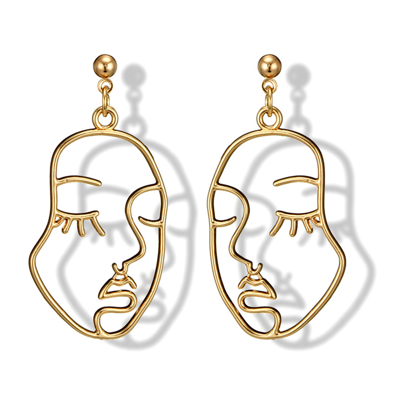 Boucles D&#39;oreilles En Alliage De Visage D&#39;ange display picture 2