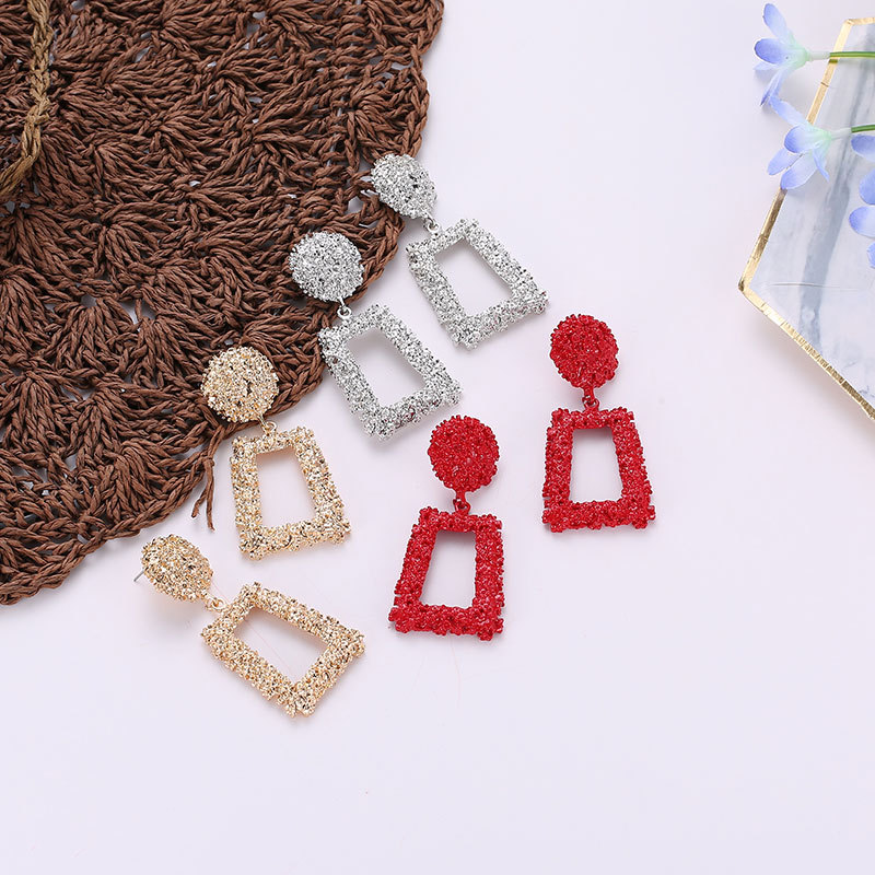 fashion exaggerated frosted hipster geometric earringspicture7