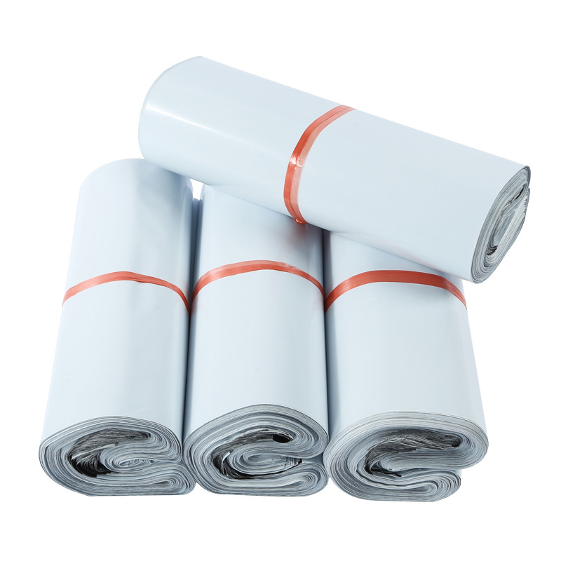 白色快递袋全新料pe打胶袋亮白防水塑料白色快递打包袋批发包邮