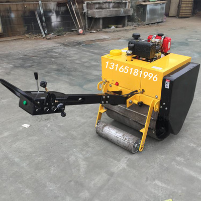 沥青路面小型压路机 市政工程小碾子压实机 手推式单轮震动轧道机|ms