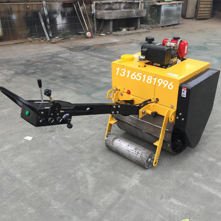 沥青路面小型压路机 市政工程小碾子压实机 手推式单轮震动轧道机|ms