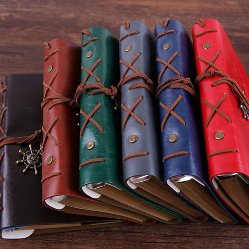 Wholesale of Japanese and Korean creative stationery, retro pirate ship notebook, travel diary, loose-leaf notepad