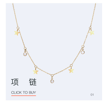 New Product Star Korean Version Of Zircon Simple Stainless Steel Clavicle Chain Necklace For Women display picture 14