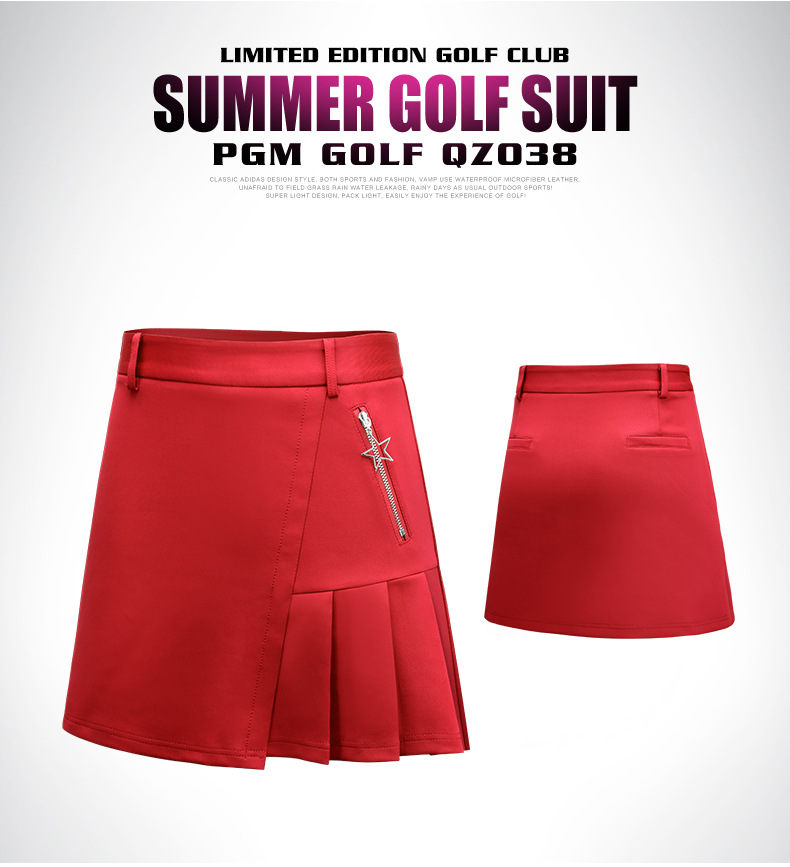 Váy golf nữ xếp ly ngắn mùa hè — QZ038 Màu Đỏ, QZ038 màu xanh lam, QZ038 màu trắng, QZ038 màu xanh hải quân chi tiết 8