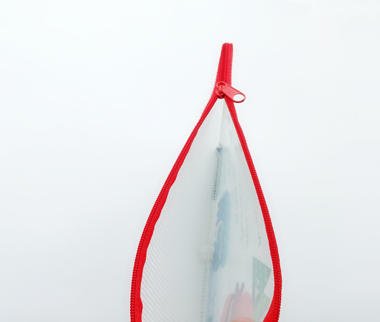 长期供应彩印PVC网格笔袋 网格收纳袋 透明PVC网格文件袋