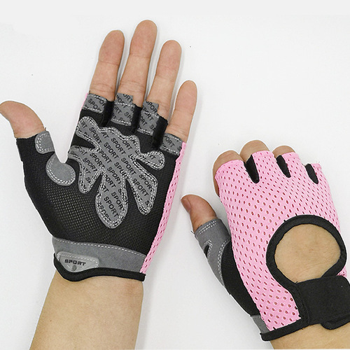 Fitness gloves for women, dumbbell exercises, cycling, anti-slip, breathable, thin, sun protection gloves, half finger, spring and summer